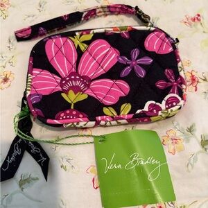 Vera Bradley Pink and Purple Floral Wristlet